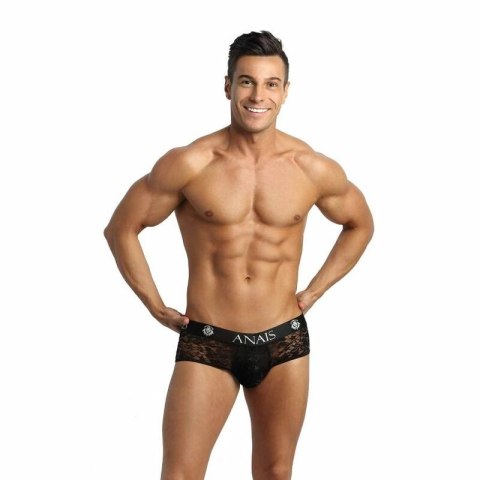 Anais Men Romance Jock Bikini M czarna koronka, kwiatowy wzor