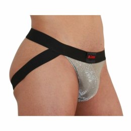 BURN Jock 001 - pas biodrowy błyszczący beż/czarny M, designerski