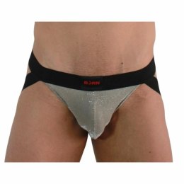 BURN Jock 001 - pas biodrowy błyszczący beż/czarny M, designerski
