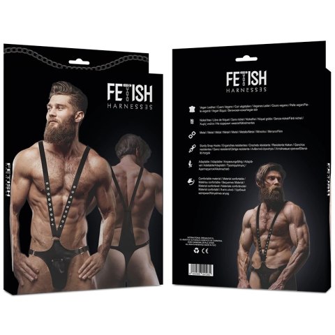 Fetish Submissive Attitude uprząż męska V eko-skora uniwersalna