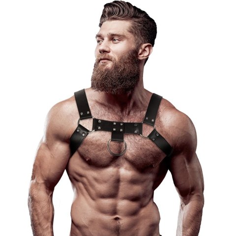 Fetish Submissive Attitude uprząż męska na klatkę piersiową eco-skora uniwersalna