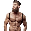 Fetish Submissive Attitude uprząż męska z eko-skory, regulowana, czarna