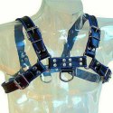 LEATHER BODY Uprząż skorzana męska Bulldog niebiesko-czarna S-XL