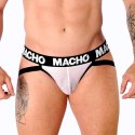 MACHO JOCK MX26X1 Grid Siatkowy Jockstrap Biały M Elastyczna Tkanina