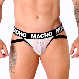 MACHO JOCK MX26X1 Grid Siatkowy Jockstrap Biały M Elastyczna Tkanina