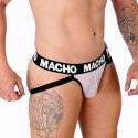 MACHO JOCK MX26X1 Grid Siatkowy Jockstrap Biały M Elastyczna Tkanina