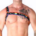 MACHO Szelki Rzymskie Pride S/M - Elastyczny Design, Wielokolorowe