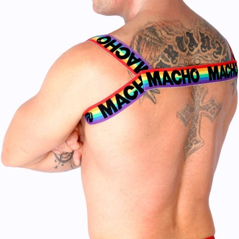 MACHO Szelki Rzymskie Pride S/M - Elastyczny Design, Wielokolorowe