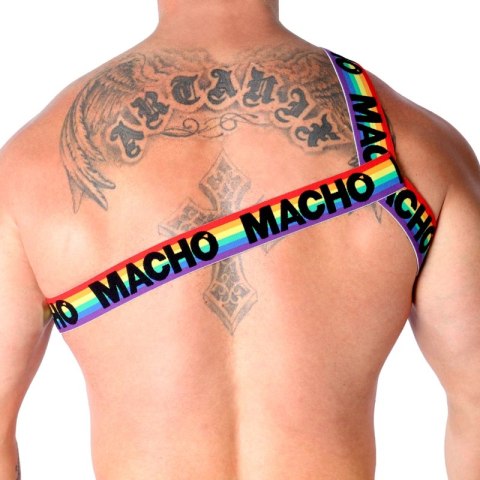 MACHO Szelki Rzymskie Pride S/M - Elastyczny Design, Wielokolorowe