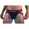 Macho MX26X2 Jock czarno-czerwony M elastyczny, połprzezroczysty
