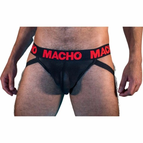 Macho MX26X2 Jock czarno-czerwony M elastyczny, połprzezroczysty