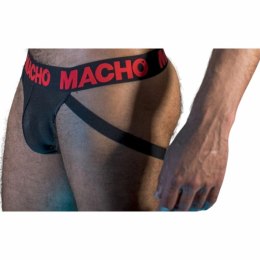 Macho MX26X2 Jockstrap czarno-czerwony XL - elastyczny połprzezroczysty