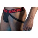Macho MX26X2 Jockstrap czarno-czerwony S elastyczny połprzezroczysty