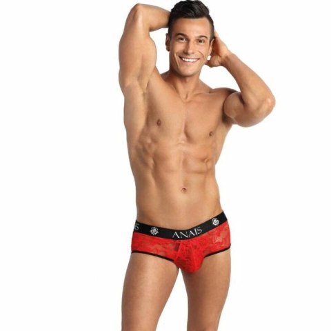 Anais Men Jock Bikini M Czerwona koronka z kwiatowym wzorem