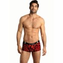 Anais Men Savage Boxer XL - czerwone bokserki z mikrofibry z motywem zwierzęcym