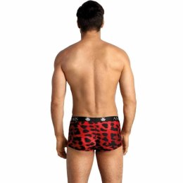 Anais Men Savage Boxer XL - czerwone bokserki z mikrofibry z motywem zwierzęcym