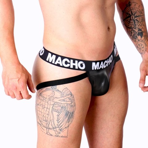 Macho MX25NC Jock czarne - elastyczne szorty ze skory syntetycznej S