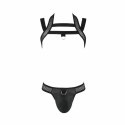 Passion Jacob Black L/XL - Komplet bielizny z poliuretanu Oeko-Tex