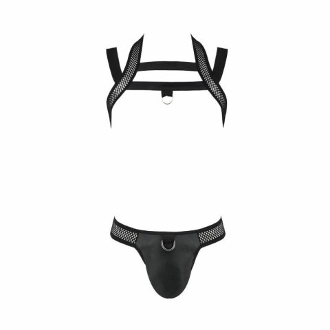 Passion Jacob Black L/XL - Komplet bielizny z poliuretanu Oeko-Tex
