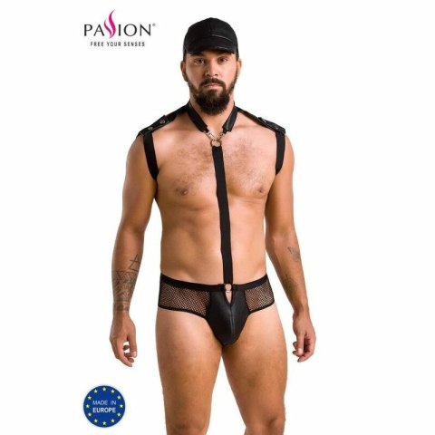 Passion John Black S/M - zestaw bielizny z poliuretanu i poliestru