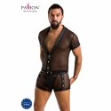 Passion Michael Black S/M - Komplet bielizny z poliuretanu i poliestru