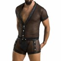 Passion Michael Black S/M - Komplet bielizny z poliuretanu i poliestru