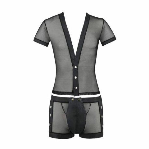 Passion Michael Black S/M - Komplet bielizny z poliuretanu i poliestru