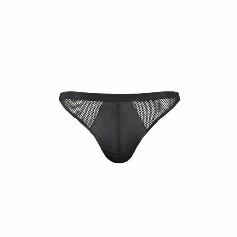 Passion Slip Open Luke Black S/M - nowoczesne figi z poliuretanu