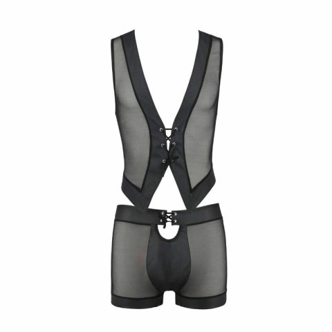 Passion William Black komplet L/XL - elegancka bielizna PU/Polyester