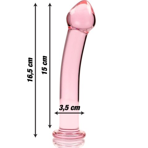 Ibiza Nebula Series Model 11 - Szklana maszyna intymna, rożowa, 16 cm