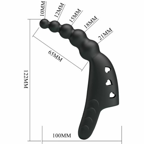 Pretty Love Jordin Finger Wibrator 10 trybow czarny silikon USB