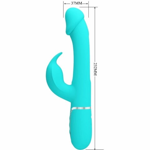 Pretty Love Dejon Rabbit Aqua Green - Wibrujący masażer 3w1, 7 trybow