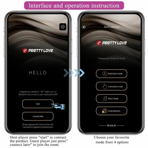 Pretty Love Elvira Fioletowe Kule Kegla z Aplikacją i Pilotem Bluetooth