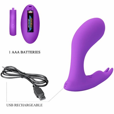 Pretty Love Idabelle Violet - Bezprzewodowy masażer z pulsacją i pilotem