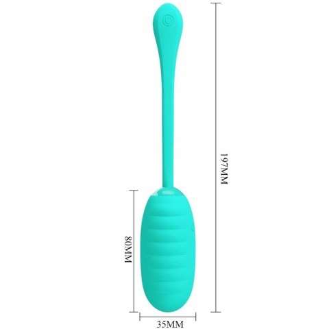 Pretty Love Kirk Aqua Green - Jajko wibrujące USB, 12 trybow, silikon