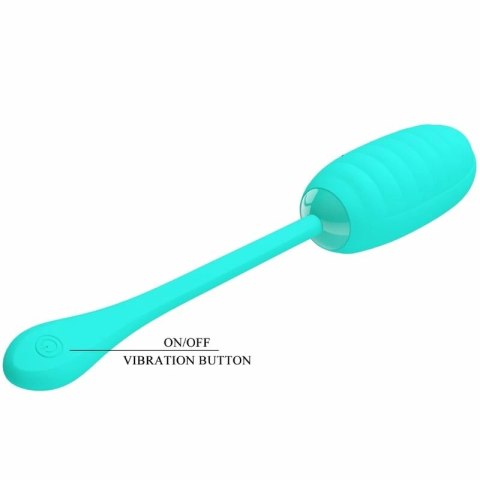 Pretty Love Kirk Aqua Green - Jajko wibrujące USB, 12 trybow, silikon
