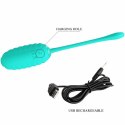 Pretty Love Kirk Aqua Green - Jajko wibrujące USB, 12 trybow, silikon