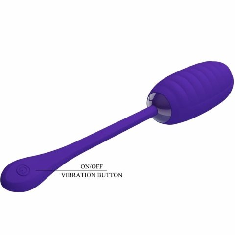 Pretty Love Kirk - Fioletowe jajko wibracyjne USB, 12 trybow, silikon