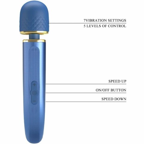 Pretty Love Power Wand masażer 7 trybow wibracji niebieski 24 cm