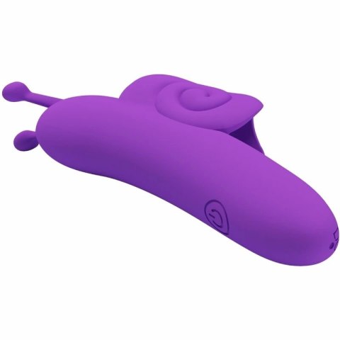 Pretty Love Snail - silikonowy stymulator palcowy, fioletowy, 10 trybow