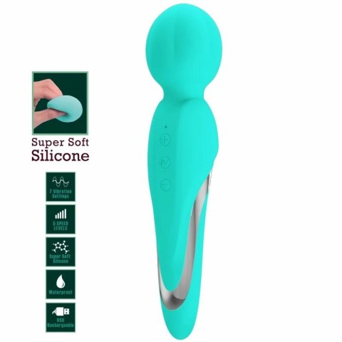 Pretty Love Walter masażer silikonowy 7 trybow aqua zielony