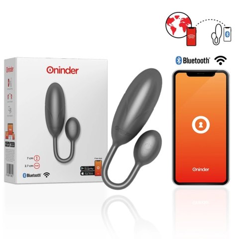 ONINDER Denver Czarna Aplikacja Bezprzewodowa Jajko Wibracyjne 7x2,7cm