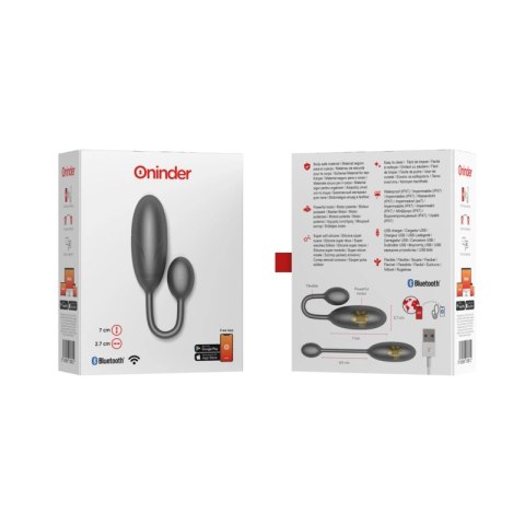 ONINDER Denver Czarna Aplikacja Bezprzewodowa Jajko Wibracyjne 7x2,7cm