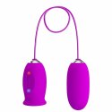 Pretty Love Daisy Dual Egg - model podwojny, USB, silikon, fioletowy