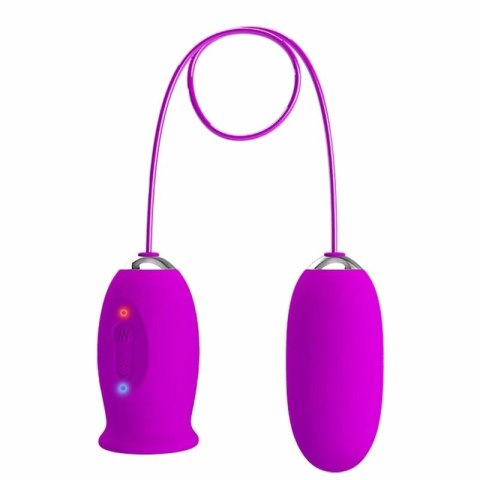 Pretty Love Daisy Dual Egg - model podwojny, USB, silikon, fioletowy