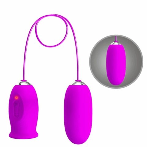 Pretty Love Daisy Dual Egg - model podwojny, USB, silikon, fioletowy