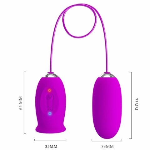 Pretty Love Daisy Dual Egg - model podwojny, USB, silikon, fioletowy