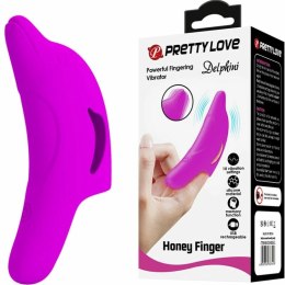 Pretty Love Delphini fioletowy stymulator palcowy silikonowy USB 10 trybow