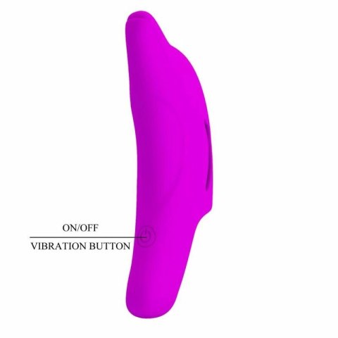 Pretty Love Delphini fioletowy stymulator palcowy silikonowy USB 10 trybow