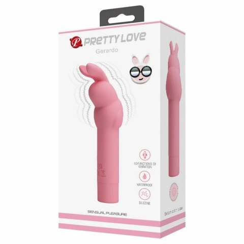 Pretty Love Gerardo Pink - Wibrator silikonowy krolik, 10 trybow, wodoodporny